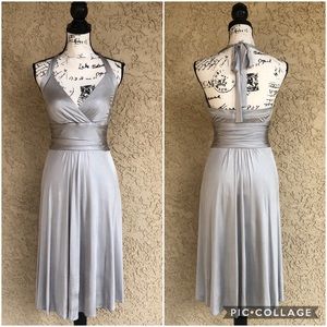 Donna Morgan Halter Silver Party Dress size 4